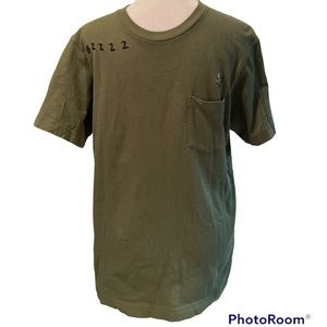 SPRZNY Jason Polan Olive Green Short Sleeve Unisex Graphic Tee with Bee Size XS